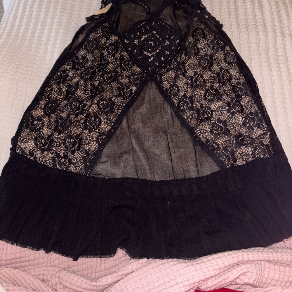 Free People Black Lace Mini Dress